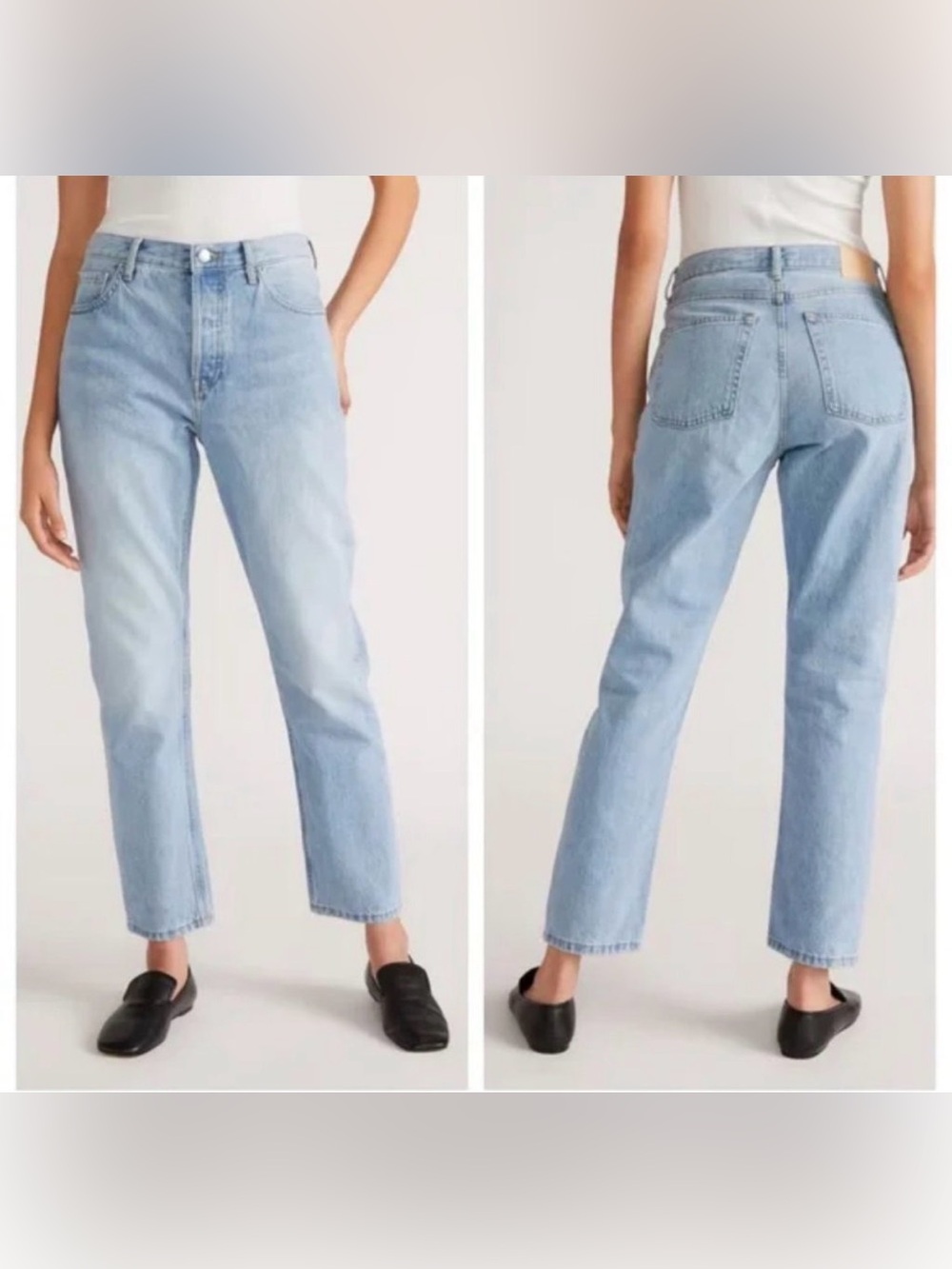 Everlane Light Blue High-Rise Straight-Leg Jeans